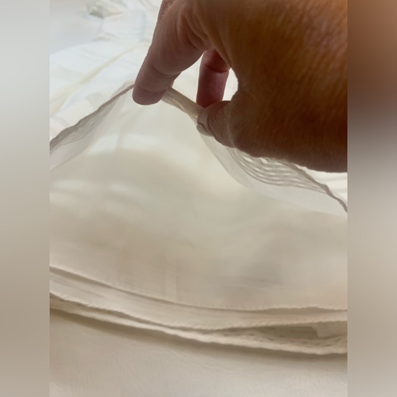 Cremieux Ryan Dress Botanic Bouquet White Full Skirt Semi Sheer Dress M (bin J) - Picture 9 of 13